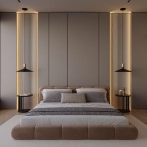 King Size Upholstered Bed Soft Bubble